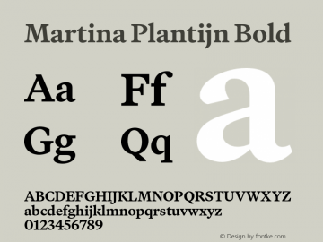 Martina Plantijn Bold Version 1.003;hotconv 1.1.0;makeotfexe 2.6.0图片样张