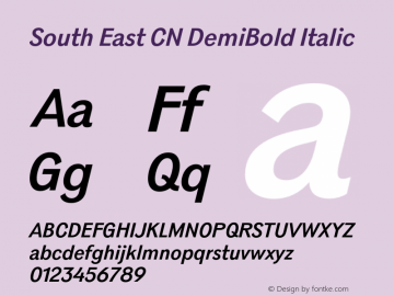 South East CN DemiBold Italic Version 1.000;Glyphs 3.1.2 (3151)图片样张