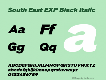 South East EXP Black Italic Version 1.000;Glyphs 3.1.2 (3151)图片样张