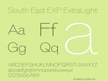 South East EXP ExtraLight Version 1.000;Glyphs 3.1.2 (3151)图片样张