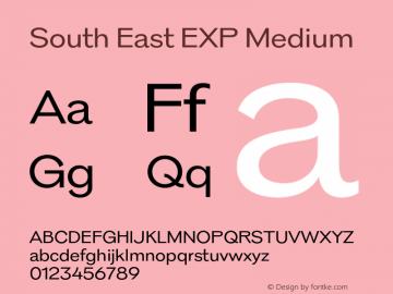 South East EXP Medium Version 1.000;Glyphs 3.1.2 (3151)图片样张