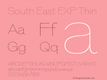 South East EXP Thin Version 1.000;Glyphs 3.1.2 (3151)图片样张