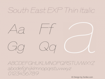 South East EXP Thin Italic Version 1.000;Glyphs 3.1.2 (3151)图片样张