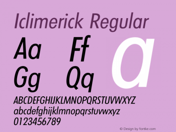 Iclimerick Regular 001.000 Font Sample