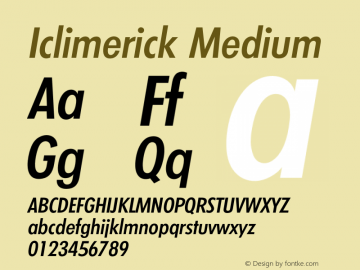 Iclimerick Medium 001.000 Font Sample