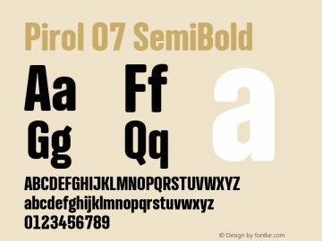 Pirol 07 SemiBold Version 1.001图片样张