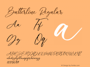 Butterline Version 1.00;February 28, 2021;FontCreator 12.0.0.2567 64-bit图片样张
