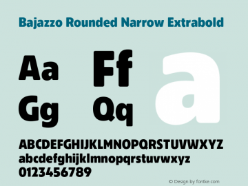 Bajazzo Rounded Narrow Extrabold Version 1.016图片样张