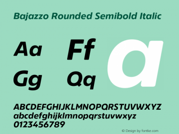 Bajazzo Rounded Semibold Italic Version 1.016图片样张