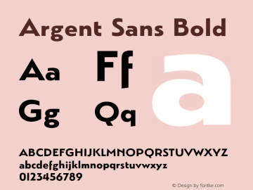 Argent Sans Bold Version 5.000;hotconv 1.0.109;makeotfexe 2.5.65596图片样张