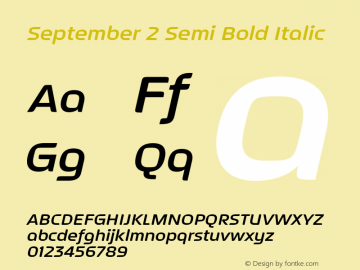 September 2 Semi Bold Italic Version 1.000;Glyphs 3.1.2 (3151)图片样张