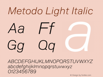 Metodo Light Italic Version 1.005图片样张