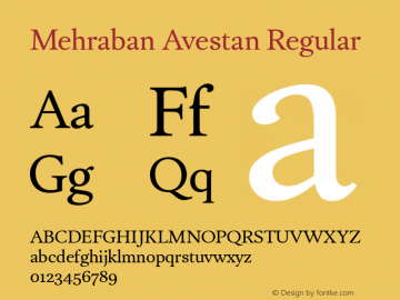 Mehraban Avestan Rg Version 1.000; ttfautohint (v1.8.3)图片样张