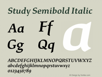 Study Semibold Italic Version 1.020;hotconv 1.0.109;makeotfexe 2.5.65596图片样张