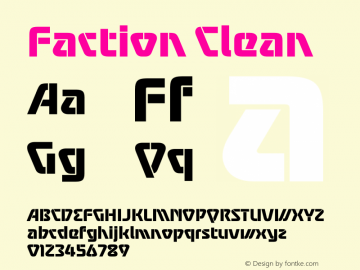 Faction-Clean Version 1.000;PS 001.000;hotconv 1.0.88;makeotf.lib2.5.64775图片样张