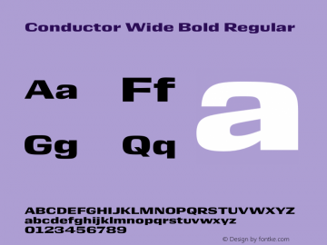 Conductor Wide Bold Regular Version 1.001;PS 1.000;hotconv 16.6.51;makeotf.lib2.5.65220图片样张