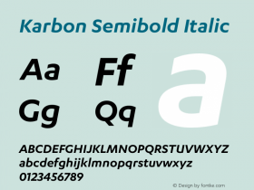 Karbon Semibold Italic Version 20.260图片样张