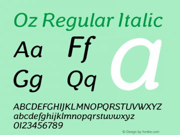 Oz-RegularItalic 2.000图片样张