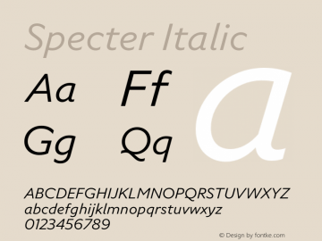 Specter It Version 1.005; Specter Italic图片样张