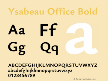Ysabeau Office Bold Version 2.001;gftools[0.9.30]; featfreeze: tnum,lnum,ss02图片样张