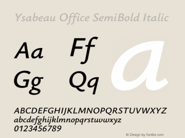 Ysabeau Office SemiBold Italic Version 2.001;gftools[0.9.30]; featfreeze: tnum,lnum,ss02图片样张