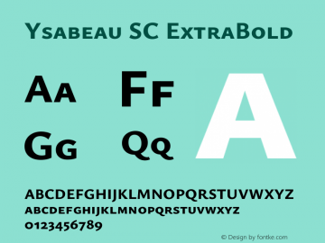 Ysabeau SC ExtraBold Version 2.001;gftools[0.9.30]; featfreeze: smcp图片样张