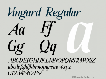 Vingard Version 1.00;December 5, 2022;FontCreator 13.0.0.2675 64-bit图片样张