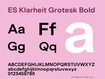 ES Klarheit Grotesk Bold Version 2.003图片样张