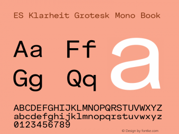 ES Klarheit Grotesk Mono Book Version 2.003图片样张