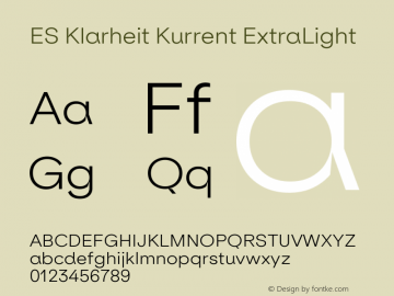 ES Klarheit Kurrent ExtraLight Version 2.003图片样张