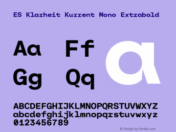 ES Klarheit Kurrent Mono Extrabold Version 2.003图片样张