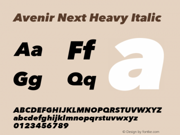 Avenir Next Heavy Italic 13.0d1e10图片样张