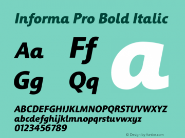 Informa Pro Bold Italic Version 1.0图片样张