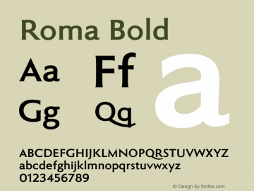 Roma Bold Version 1.000图片样张