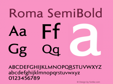 Roma SemiBold Version 1.000图片样张