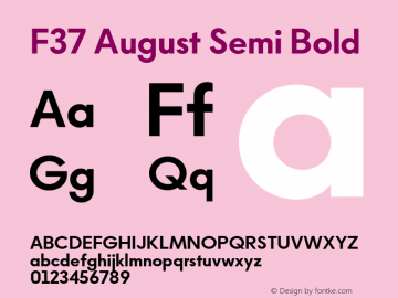 F37 August Semi Bold Version 1.000;Glyphs 3.2 (3198)图片样张