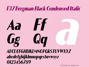 F37 Bergman Black Condensed Italic Version 3.000图片样张