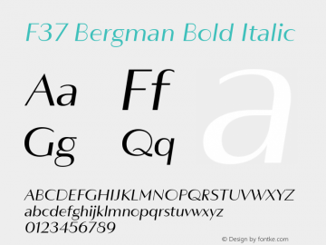 F37 Bergman Bold Italic Version 3.000图片样张