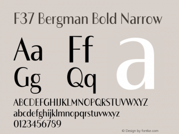 F37 Bergman Bold Narrow Version 3.000图片样张