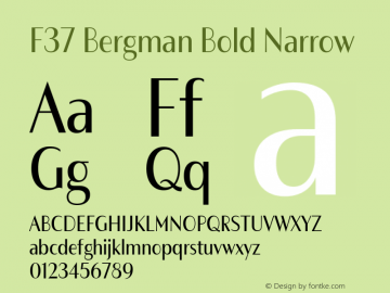 F37 Bergman Bold Narrow Version 3.000图片样张