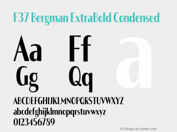 F37 Bergman ExtraBold Condensed Version 3.000图片样张