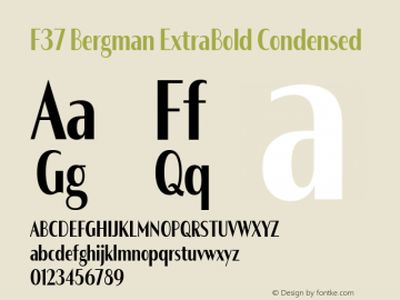 F37 Bergman ExtraBold Condensed Version 3.000图片样张