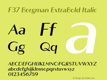 F37 Bergman ExtraBold Italic Version 3.000图片样张