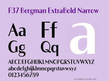 F37 Bergman ExtraBold Narrow Version 3.000图片样张