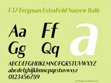 F37 Bergman ExtraBold Narrow Italic Version 3.000图片样张