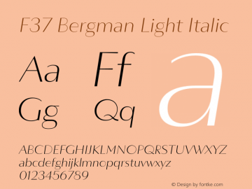 F37 Bergman Light Italic Version 3.000图片样张