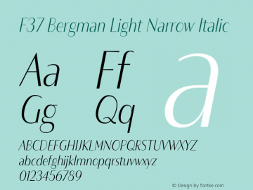 F37 Bergman Light Narrow Italic Version 3.000图片样张