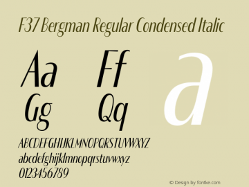 F37 Bergman Regular Condensed Italic Version 3.000图片样张