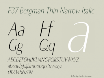 F37 Bergman Thin Narrow Italic Version 3.000图片样张