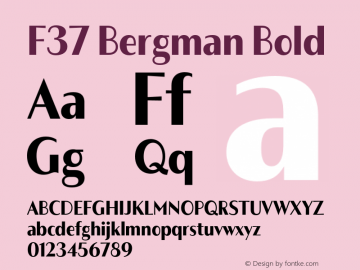 F37 Bergman Bold Version 3.000;Glyphs 3.2 (3202)图片样张